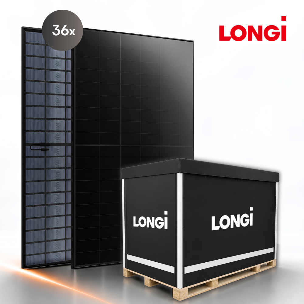 LONGi EcoLife X10 475 Wp bifaziales Glas/Glas Fullblack Solarmodul LR7-54HVBB-475M - Vollpalette (36 Stück)