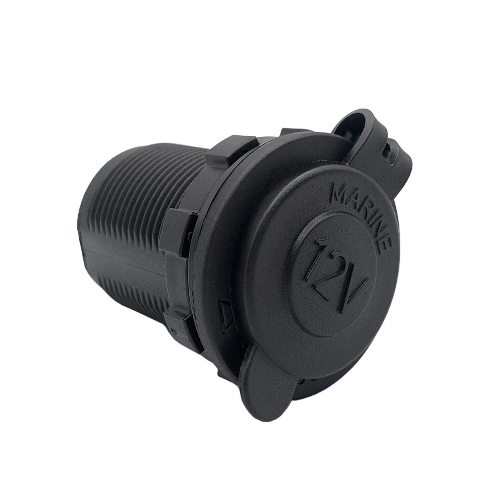 Seitliche Ansicht der Steckdose 12V/20A mit Anschlüssen für 12-Volt- und 24-Volt-Systeme.