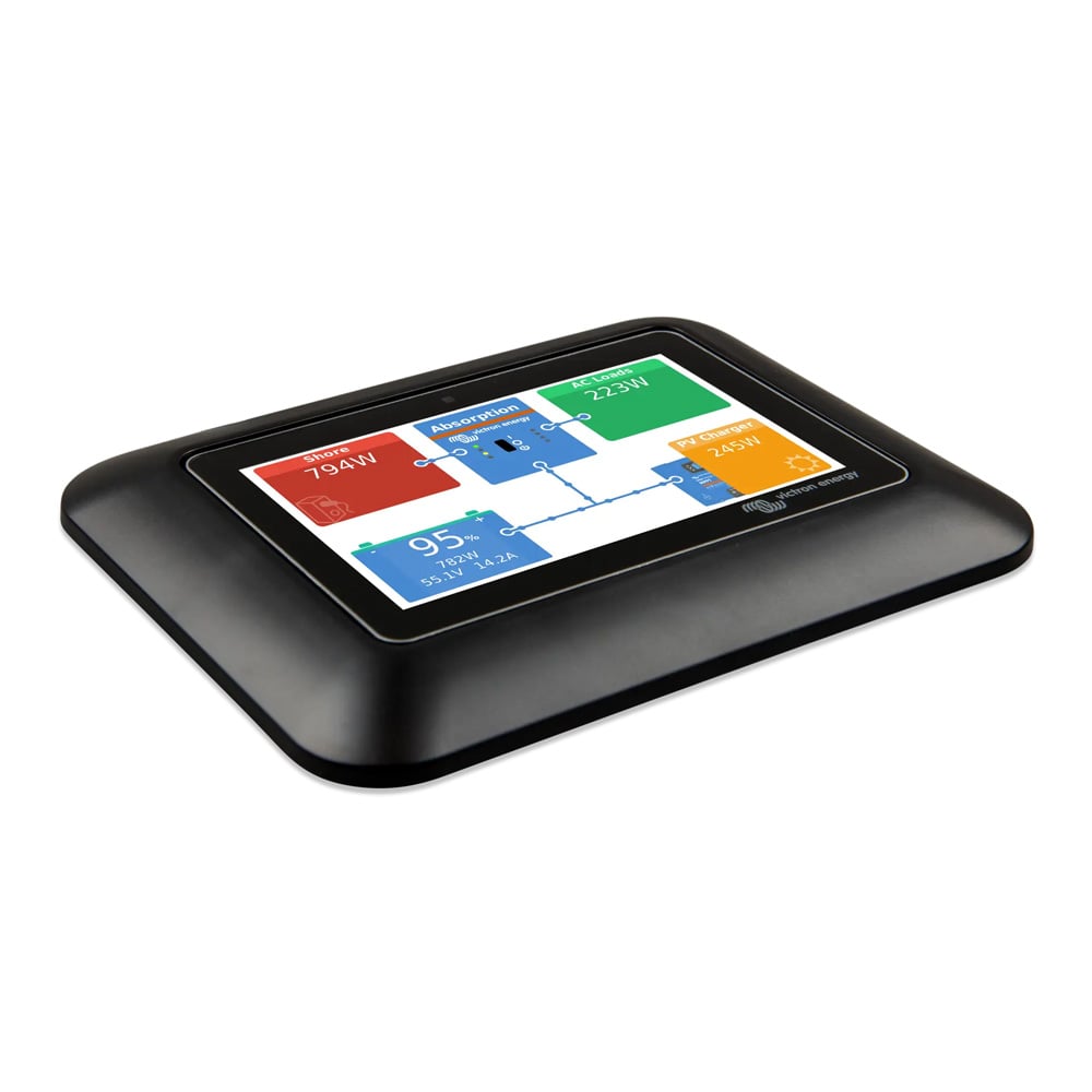 Frontansicht des Victron GX Touch Adapters mit präziser Passform für CCGX-Gehäuse.