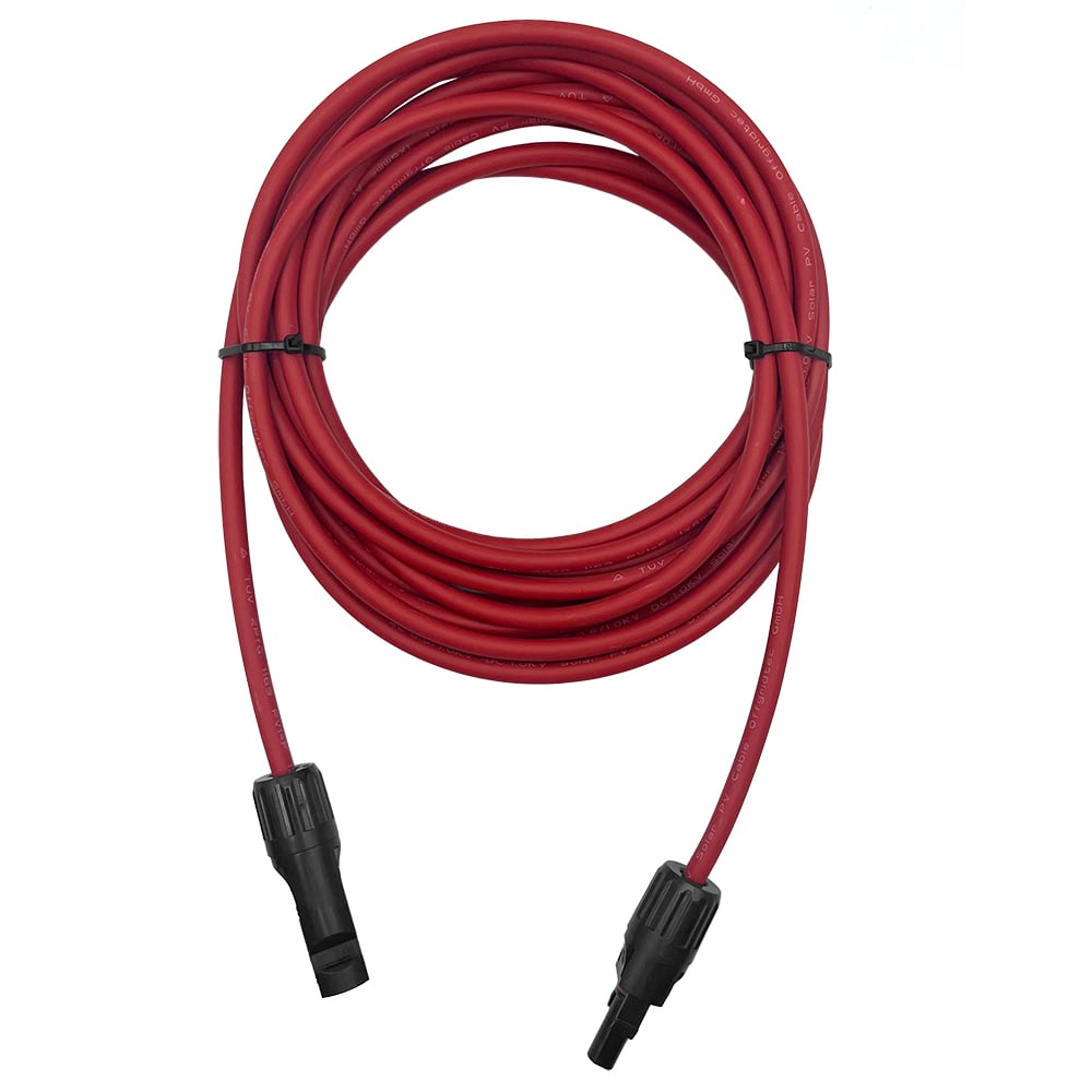 10m MC4 zu MC4 Verbindungskabel 6mm² rot/schwarz – Bild 2