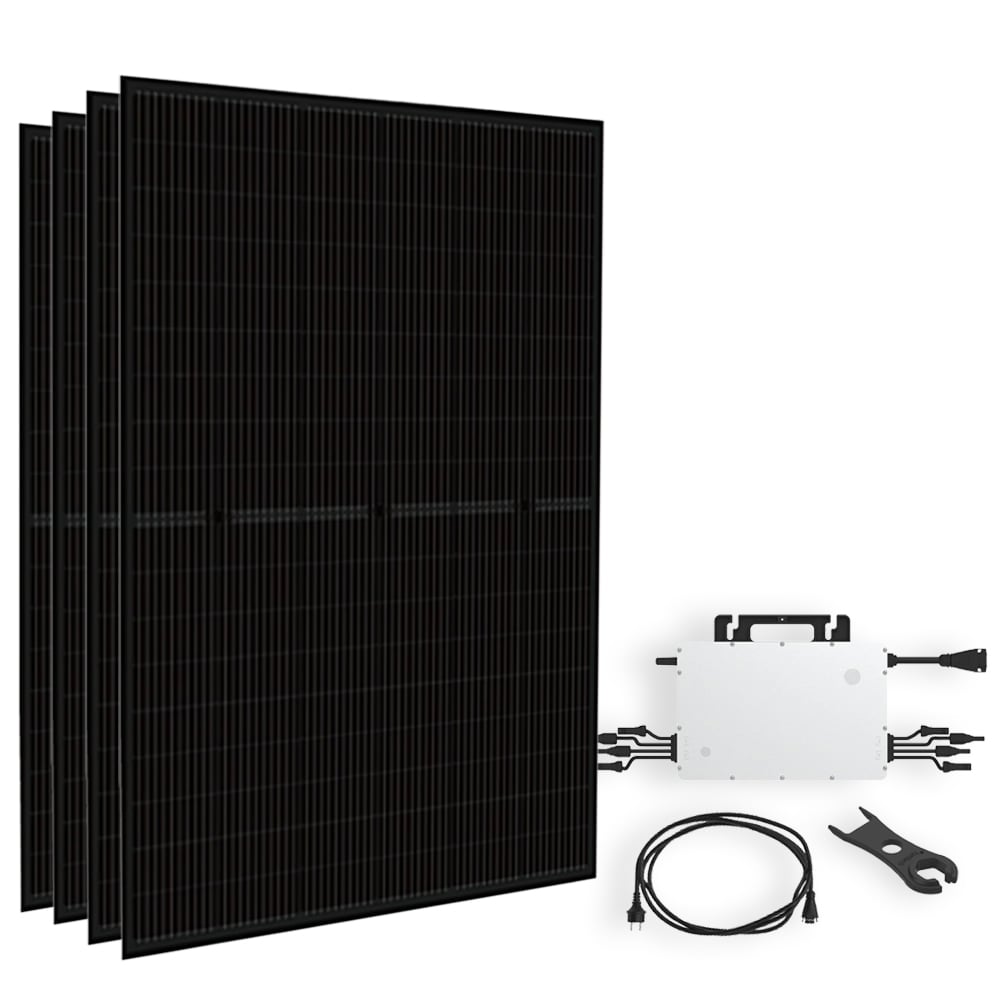 Solar-Direct 1800Wp Full Black PV-Anlage mit HMS-2000-4T – 10m HMS-Anschlusskabel