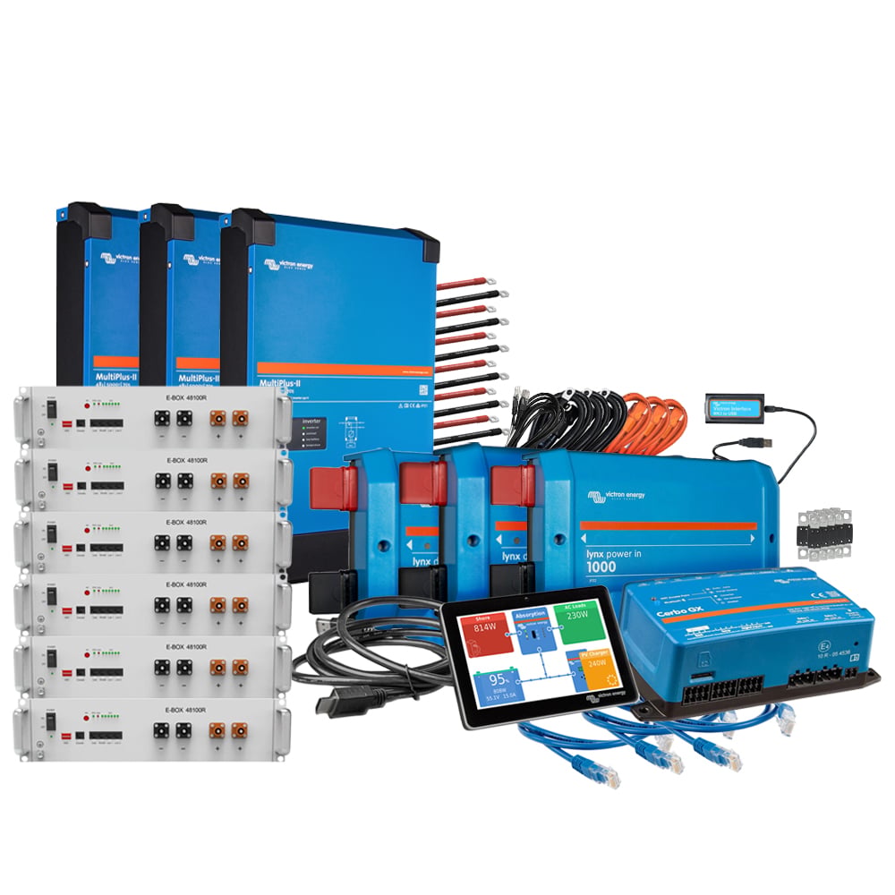 Backup-Kit Nachrüstsatz 30,7kWh mit Pytes 48100R-TE+ Akku Victron MultiPlus-II 48/5000 3-phasig
