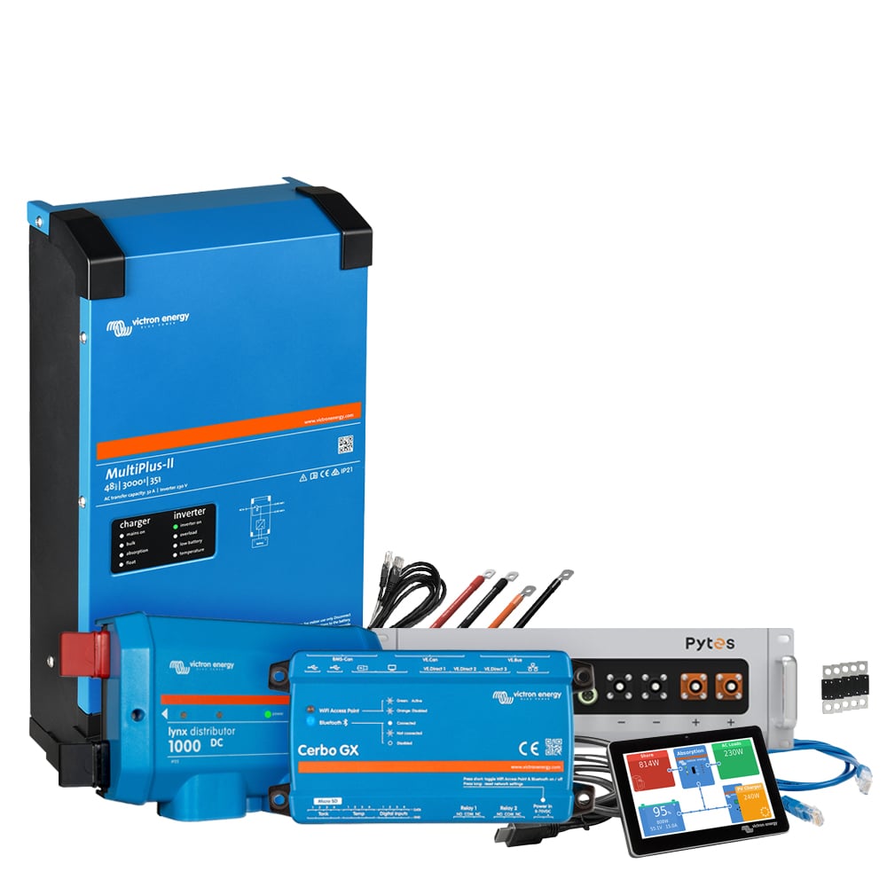 Backup-Kit 5,12kWh Pytes V5a Akku - Victron MultiPlus II 48/3000 Wechselrichter 1-Phasig