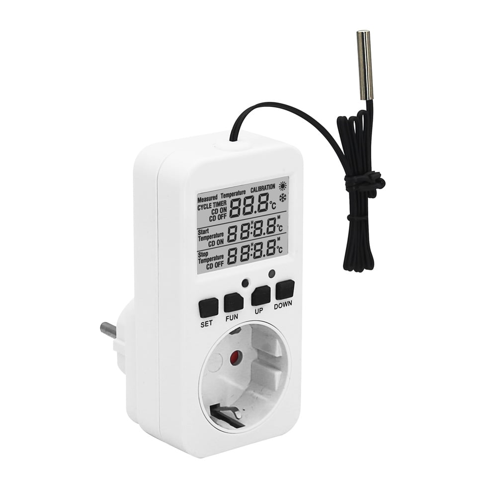 Temperaturregler für Steckdose mit Digitalanzeige und externem Sensor (50cm) – Bild 3