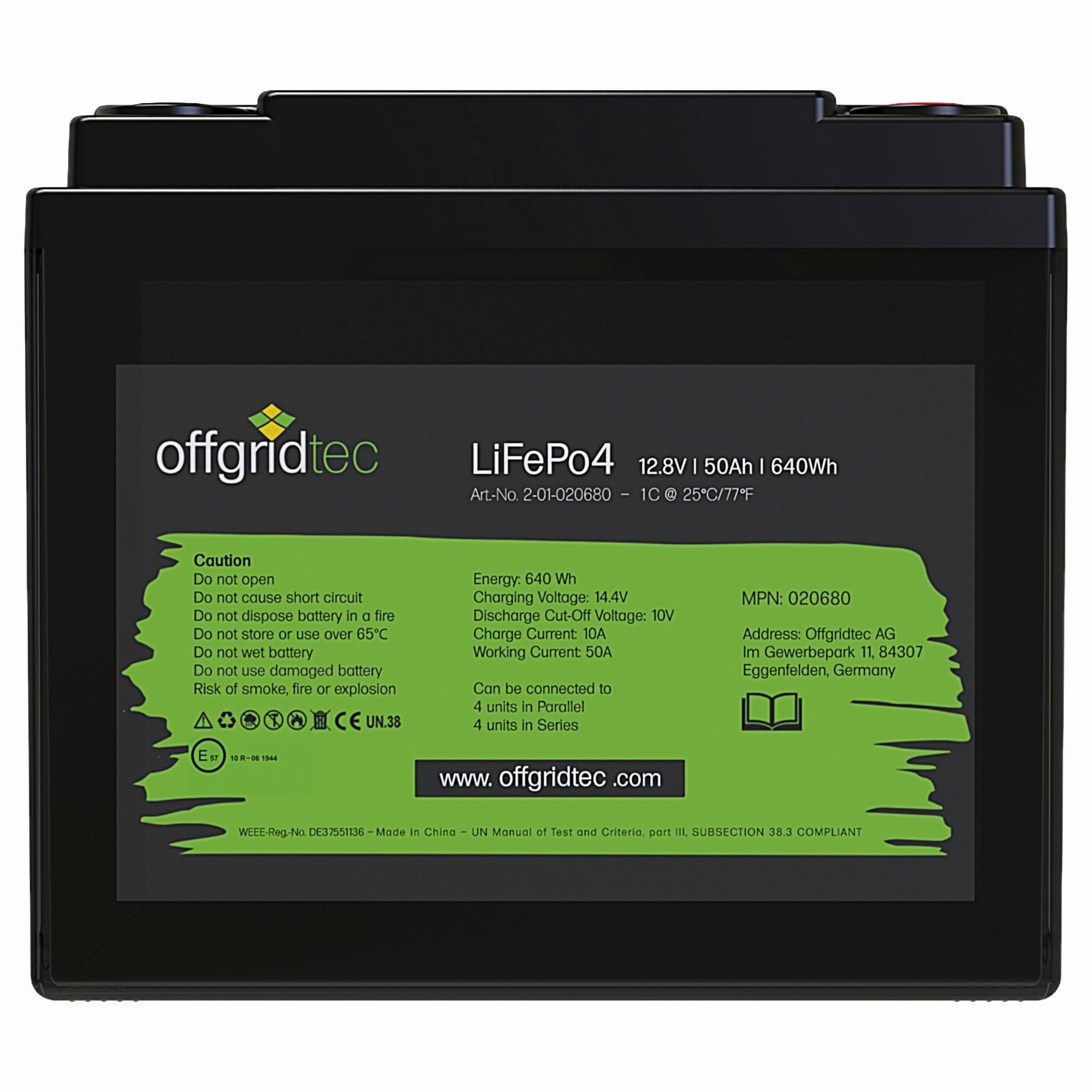 LiFePo4 Akku 12/50 12,8V 50Ah BMS integriert 640Wh – Bild 2