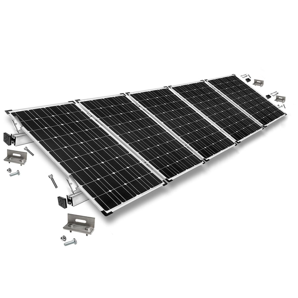 Befestigungskit mit Stehfalzklemmen für Schrägdachmontage 5 Solarpanele Rahmenhöhe 30mm