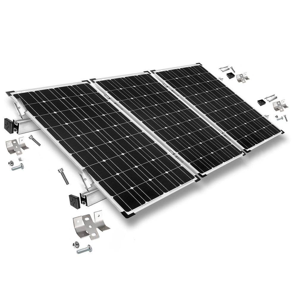 Befestigungskit mit Trapezklemmen für Blechdach 3 Solarpanel Rahmenhöhe 40mm