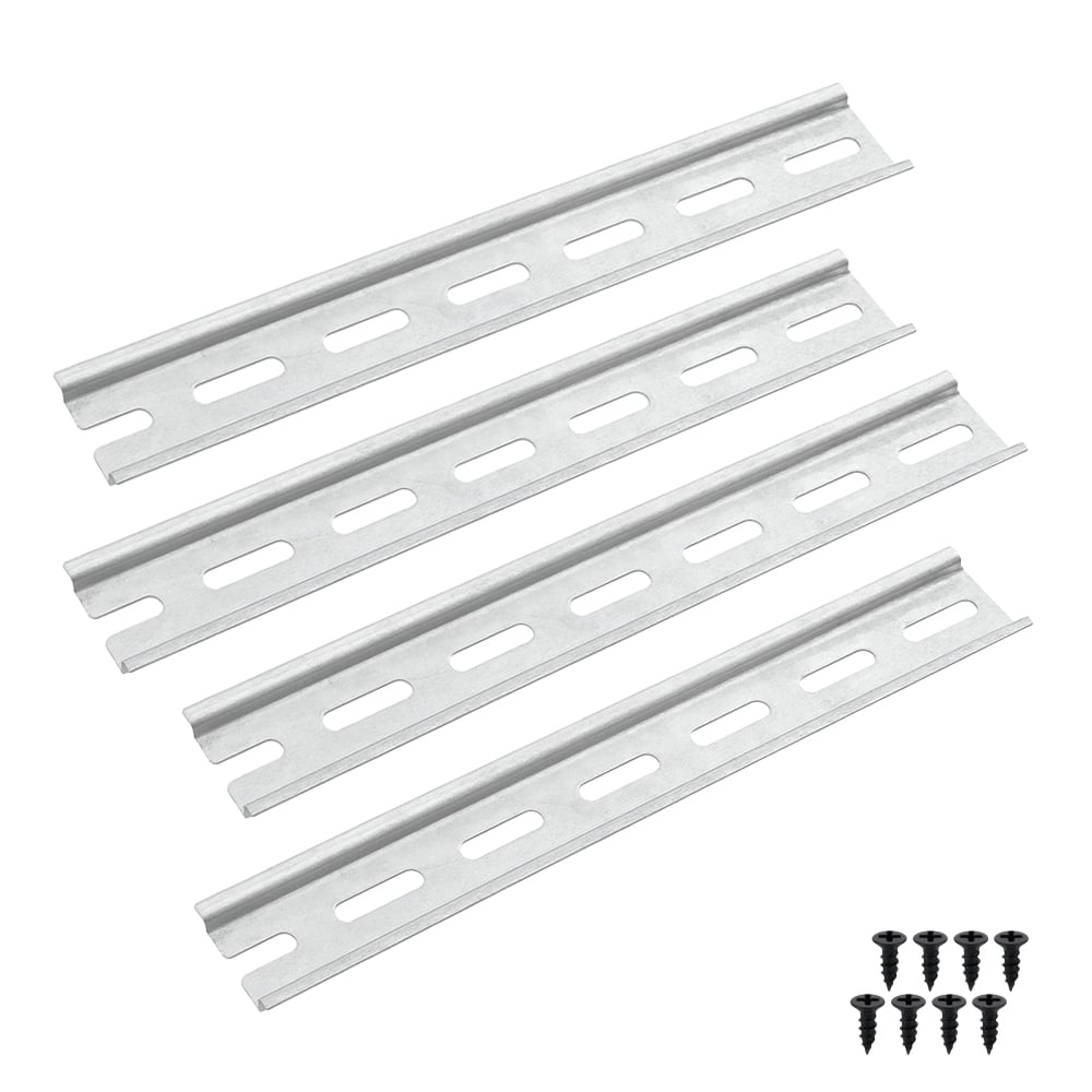 4-tlg. Alu DIN-Schienen-Set – 4x20 cm, 35 mm breit, 7,5 mm hoch, 1,2 mm stark, Schaltschrank
