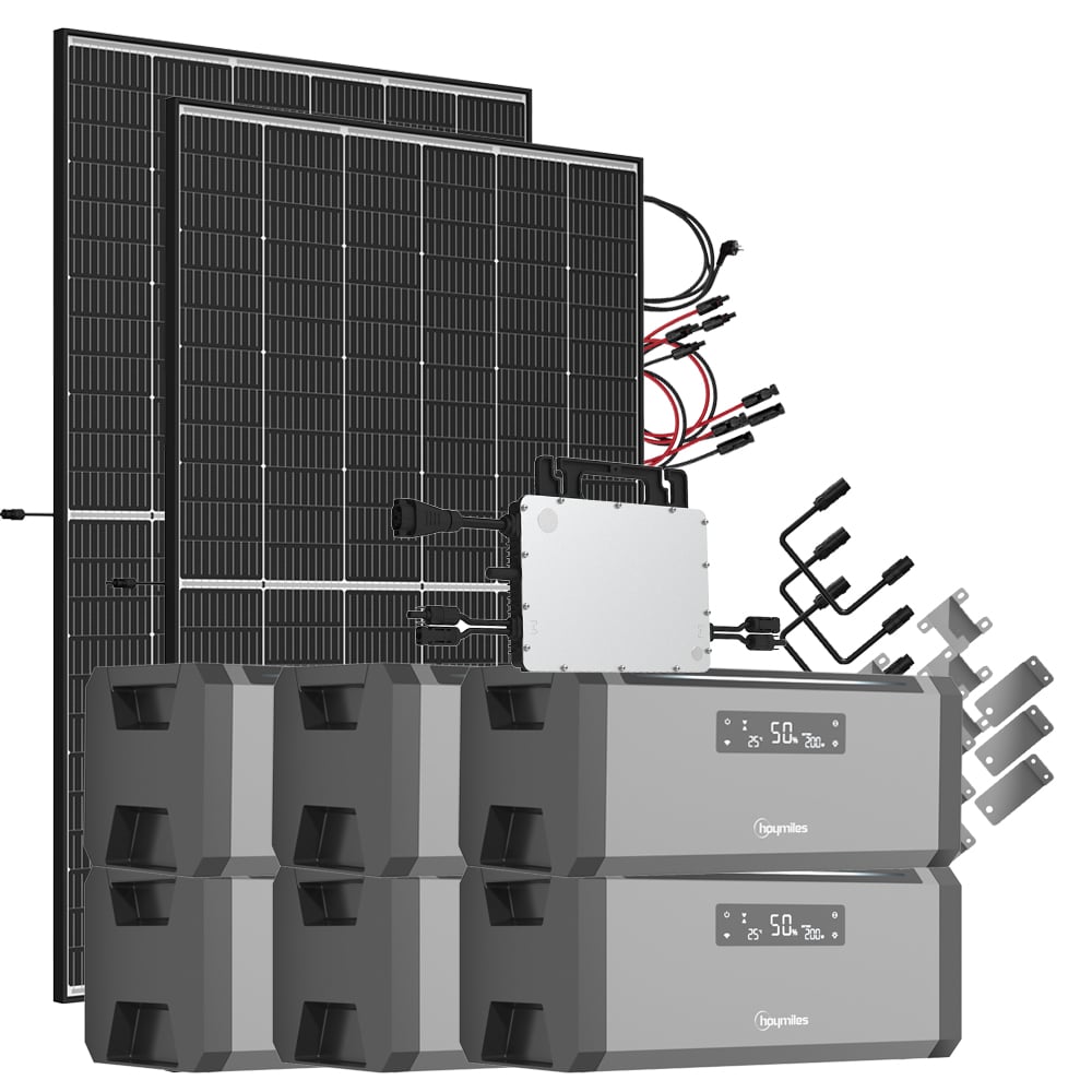 11,52 kWh 940W HiBattery HB-1920 Speichersystem Doppelglas Solarmodule inkl. Hoymiles HMS-800-2WB Wechselrichter 1-phasig