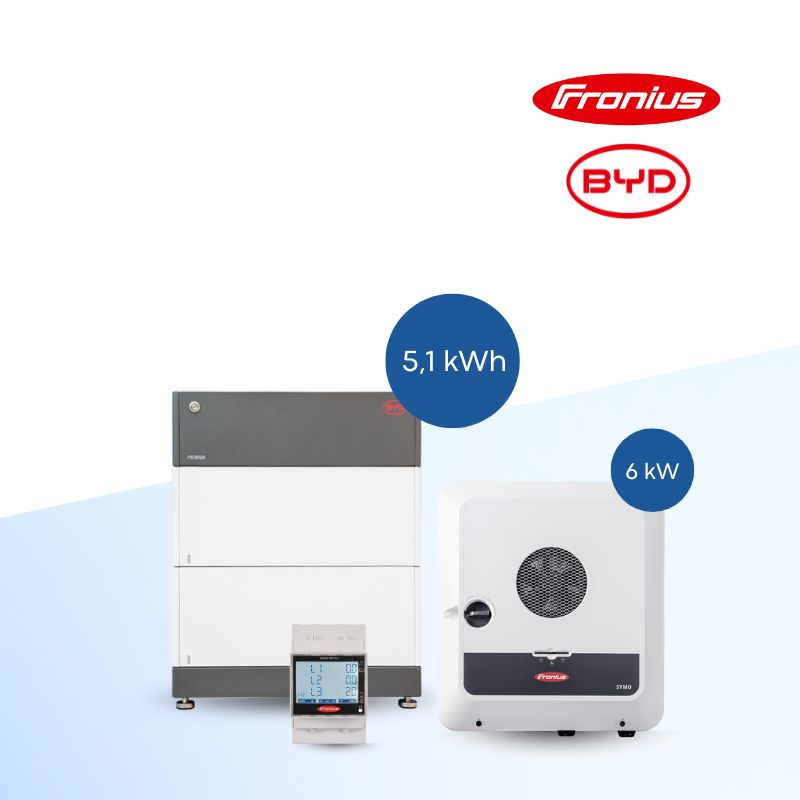 BYD B-Box HVS 5.1 + Fronius Symo GEN24 6.0 Plus inkl. Smart Meter TS 65A-3