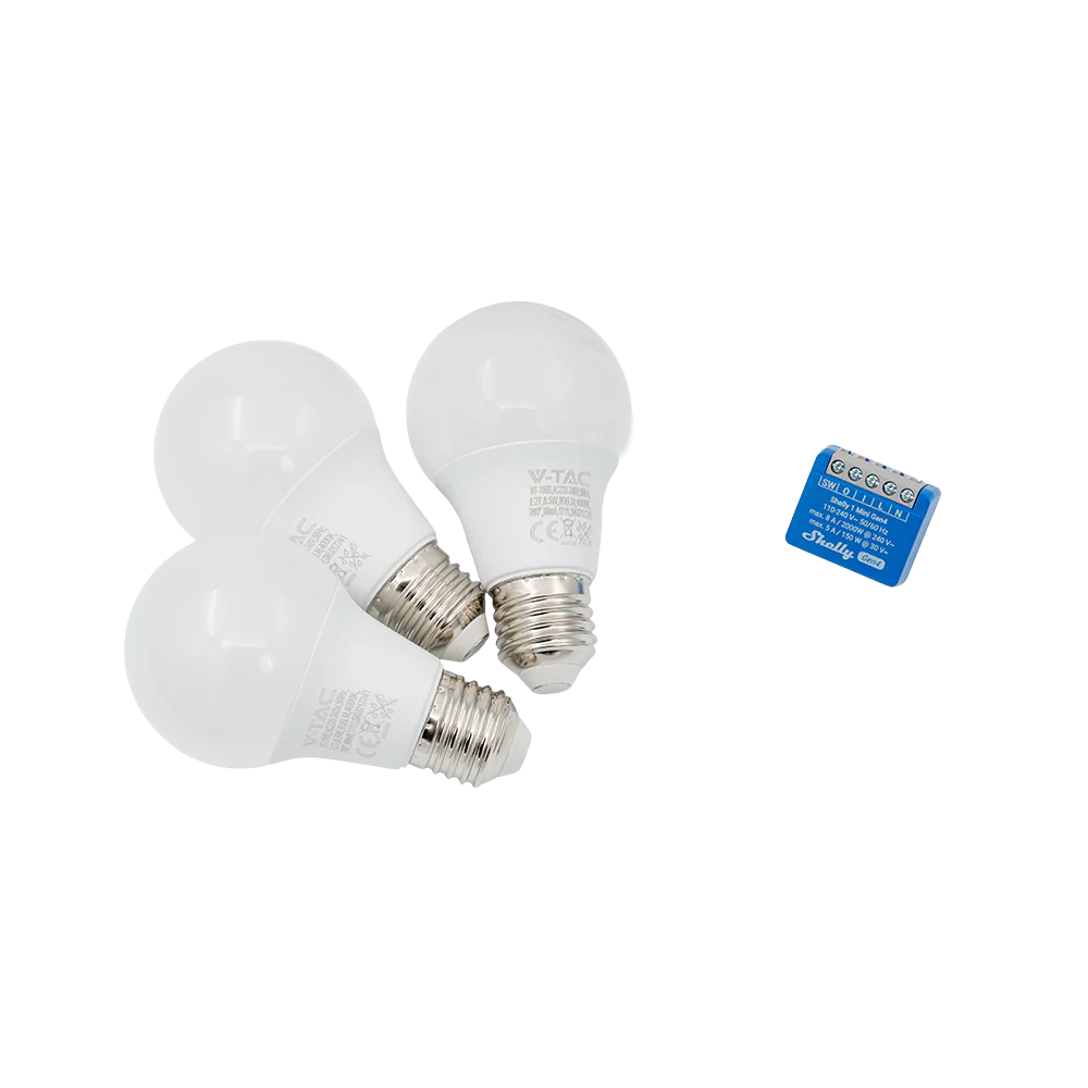 3x V-TAC 1900 4000K + Shelly 1 Mini Gen4