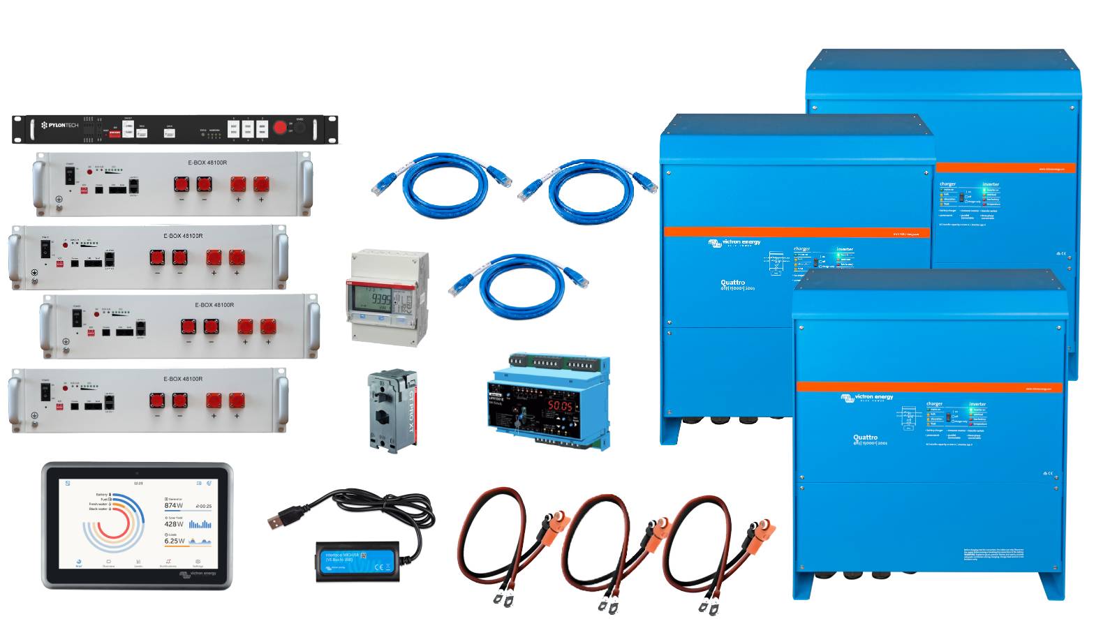 Set INDUSTRIE 3 Phasen 491KW Akku 180 kva Quattro-II