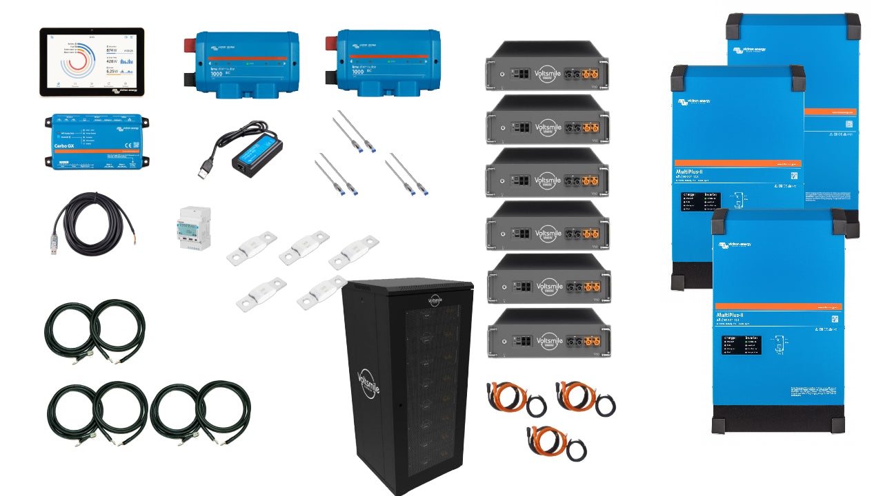 Set EFH 3 Phase 30KW h Voltsmile Akku 12kva Multiplus II 4K