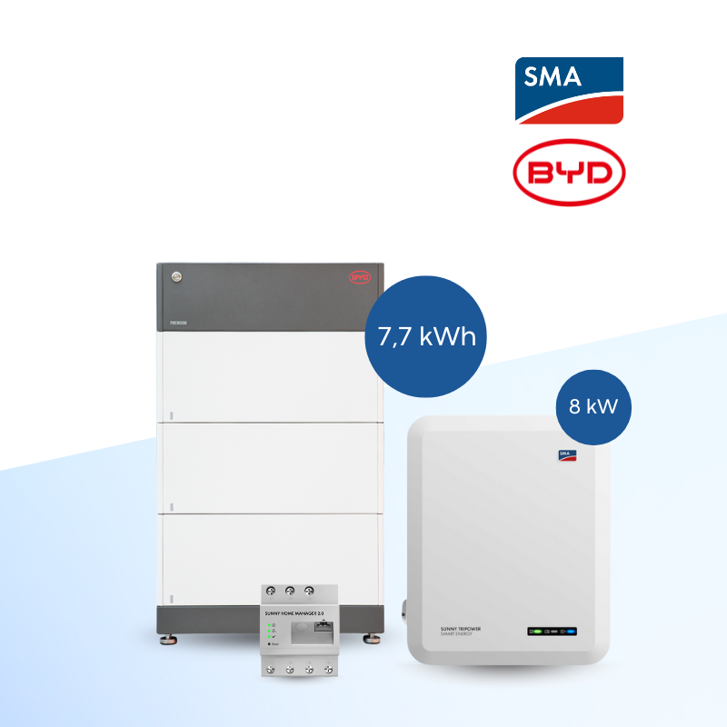 BYD B-Box HVS 7.7 + SMA Sunny Tripower 8.0 SE inkl. Sunny Home Manager HM-20
