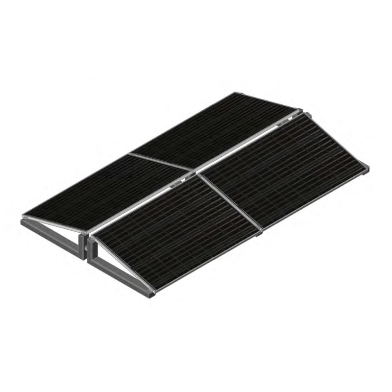 Wattstone PV-Aufständerung 15 Grad inkl. Klemmen und Bautenschutzmatten für 2 Module