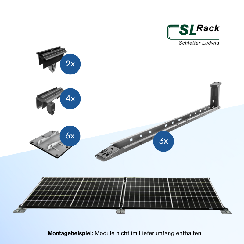 SL Rack SL Fast Flat Süd Flachdach-Montagesystem für 2 PV-Module