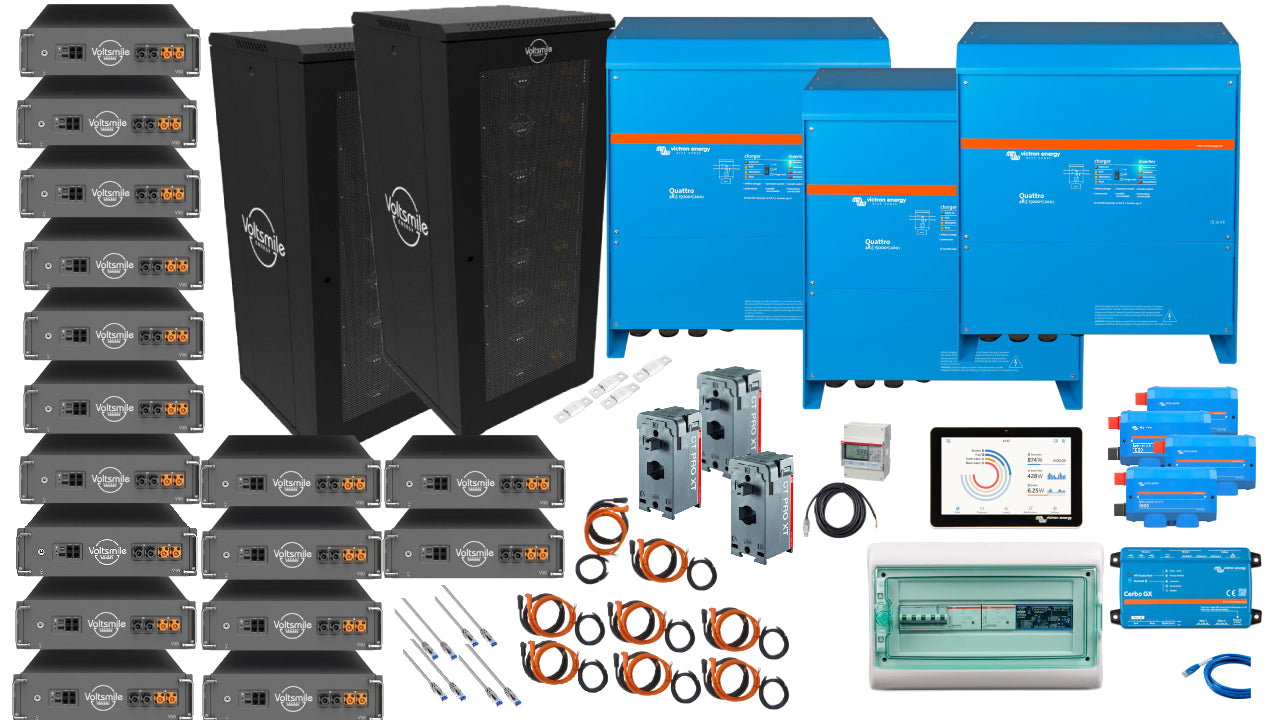 Set INDUSTRIE 3 Phasen 82KW Classic V10 Akku 45kva Quattro