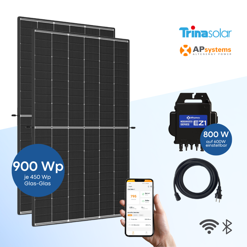 Balkonkraftwerk Trina Solar 900 Wp mit APsystems EZ1