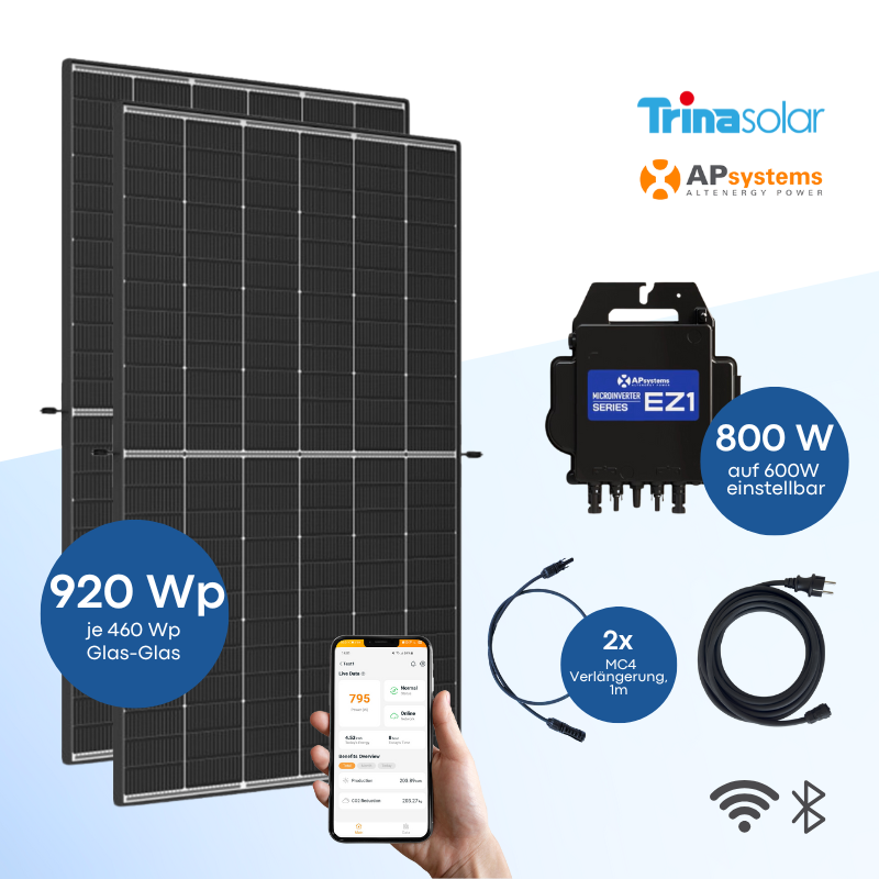 Balkonkraftwerk Trina Solar 920 Wp mit APsystems EZ1