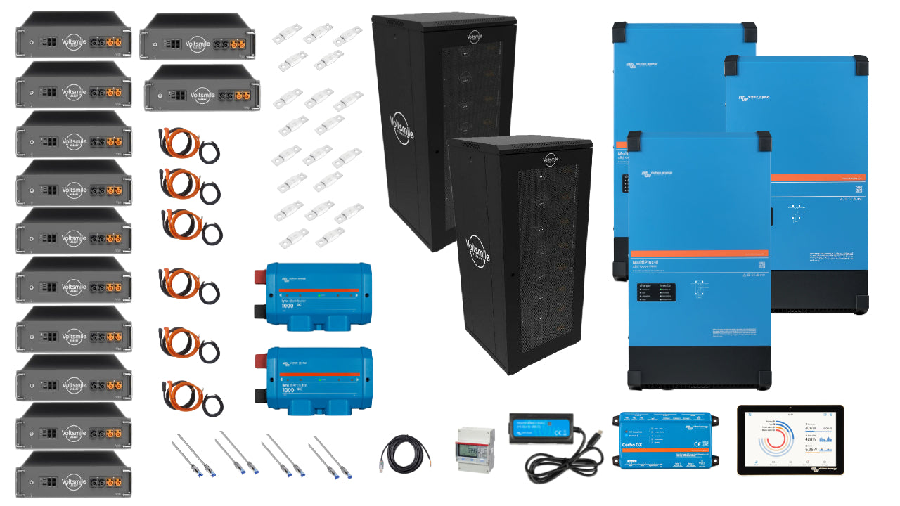 Set EFH 3 Phase 60kW h Voltsmile Akku 30kva MultiPlus-II