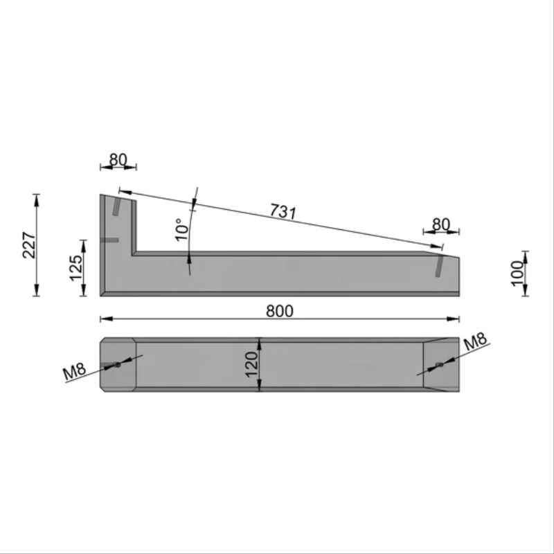 Wattstone PV-Aufständerung 10 Grad inkl. Klemmen und Bautenschutzmatten für 1 Modul