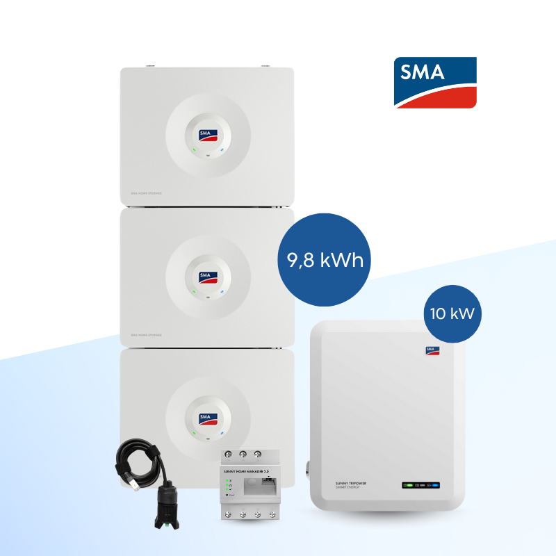SMA Home Storage 9.8 + Sunny Tripower 10.0 SE inkl. Sunny Home Manager HM-20 und Kommunikationskabel