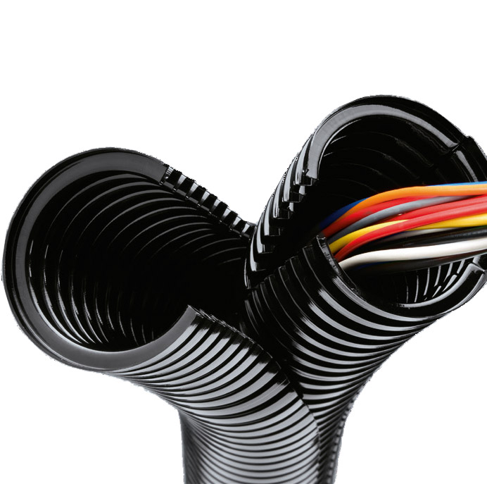 Fränkische 2PPSM-23U.50 23mm Wellrohr teilbar, 50 m Ring, schwarz