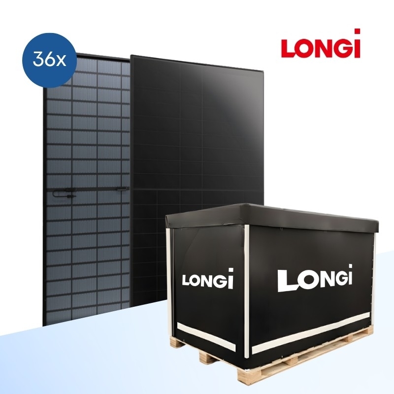 LONGi EcoLife X10 475 Wp bifaziales Glas/Glas Fullblack Solarmodul LR7-54HVBB-475M - Vollpalette (36 Stück)
